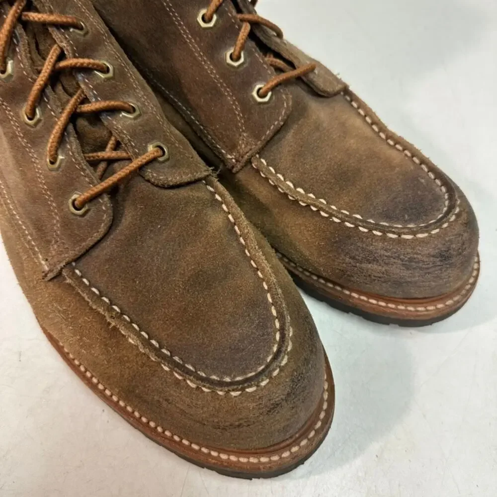 VGUC Frye Dakota Mid Lace Brown Suede Moc Toe Work Boots Soft Toe Men's 13 D